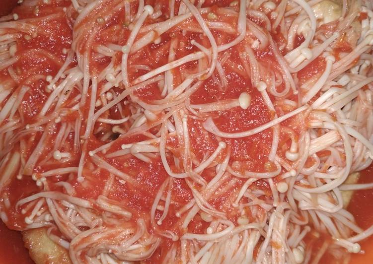 Cara Gampang Membuat Tahu saus tomat enoki, Enak