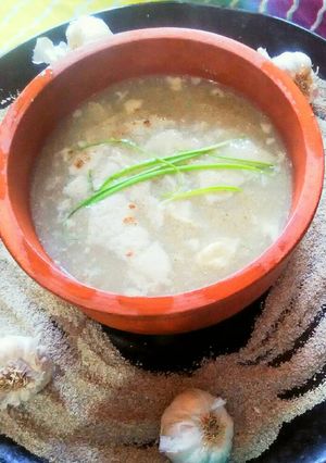 A picture of Bajra garlic soup.