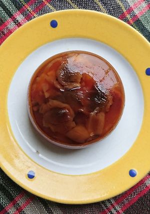 Hình của món Thạch rau câu nhãn nhục.