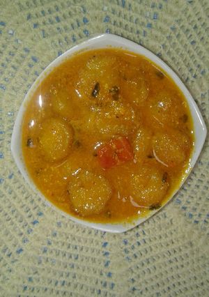 A picture of Besan ki saroon masale wali sabji.