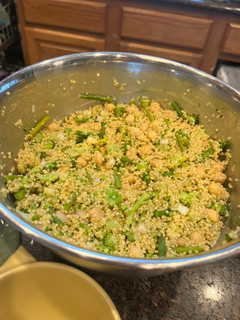 A picture of Broccoli & Asparagus Quinoa salad .