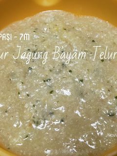 Foto resep Bubur Jagung Bayam Telur Puyuh | MPASI - 7 M