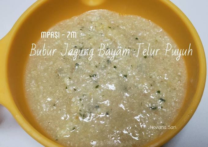 Bubur Jagung Bayam Telur Puyuh | MPASI - 7 M