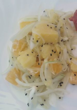 Una foto de Ensalada fresca de polenta