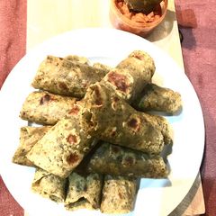 A picture of Leftover dal palak thepla.