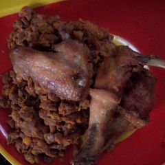 A picture of Porriage Beans and chicken.