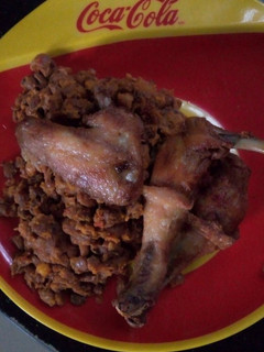 A picture of Porriage Beans and chicken.