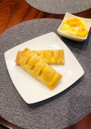 Pudingos, barackos párna 🍑 recept fotója