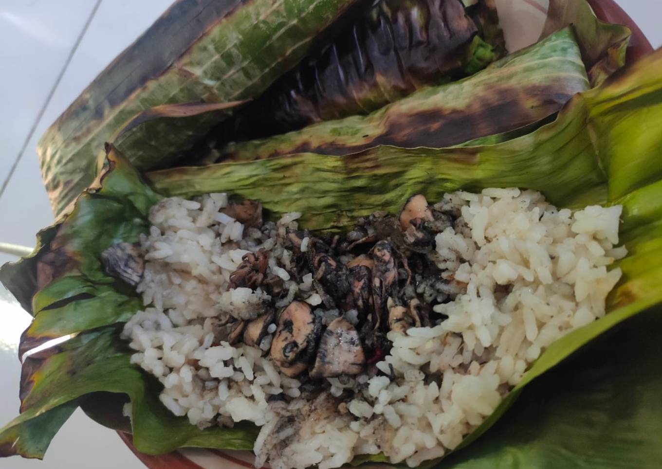 Nasi bakar cumi asin