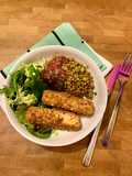☆Buddha Bowl de Lentilles au Saumon Pané☆