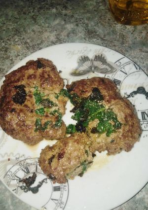 Una foto de Carne de hamburguesa de espinacas