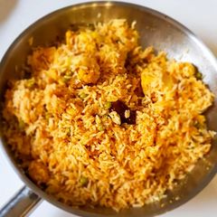 A picture of Gobi Mutter Pickle Rice.