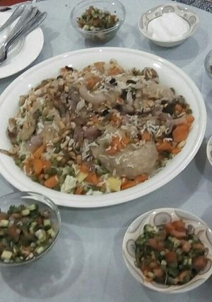 صورة لوصفة أوزي دجاج بالخضار