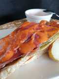 Tosta de serranito con mojo picón