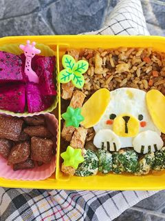 Foto resep Bento: Nasi Goreng Karakter (puppy)