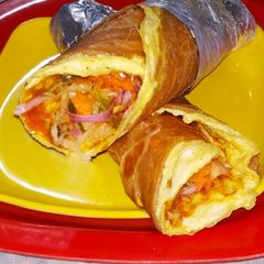 A picture of Lachha Paratha Egg Roll.