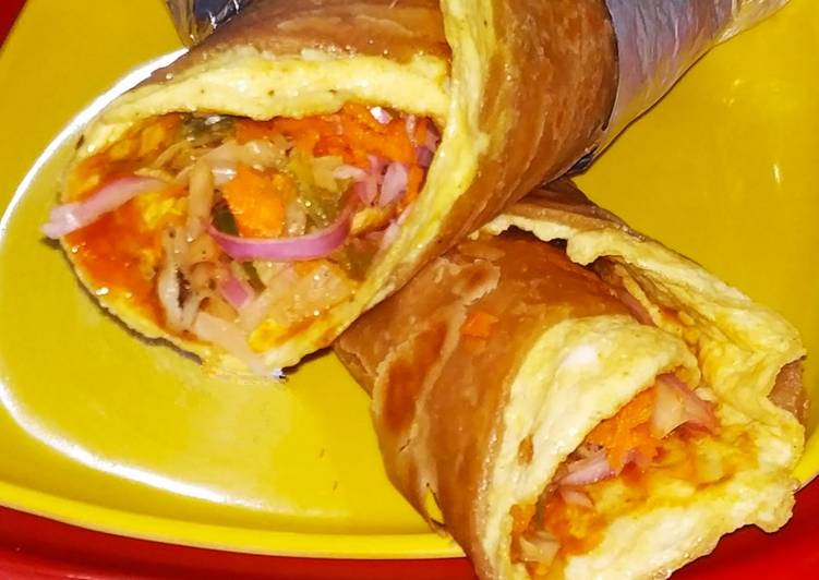 Recipe of Speedy Lachha Paratha Egg Roll