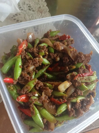 Langkah Gampang Menyiapkan Resep  Tumis buncis daging cincang lada hitam yang Lezat, Bisa Manjain Lidah