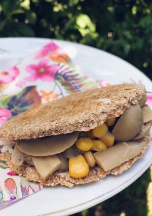 Una foto de Pan pita o árabe relleno 🥙