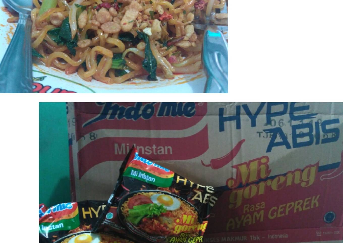 Masak indomie goreng rasa ayam geprek