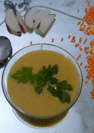 صورة لوصفة شوربة العدس 🌷