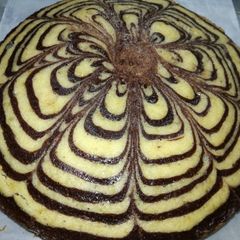 A picture of Zebra cake without oven.