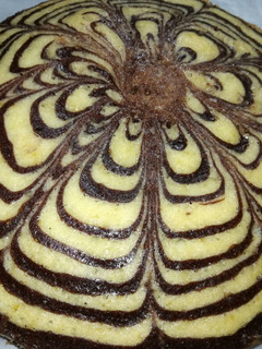 A picture of Zebra cake without oven.