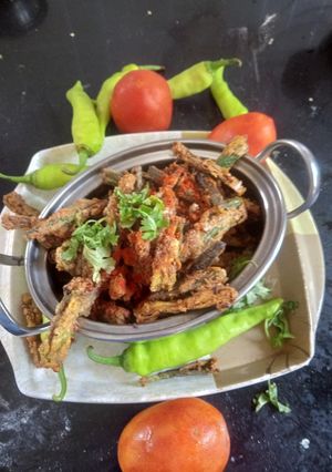 A picture of Restaurant style Bhindi Kurkuri.
