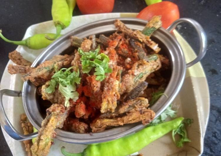 Simple Way to Make Super Quick Homemade Restaurant style Bhindi Kurkuri