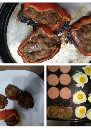 Una foto de Cocinando vegetales con carne a la plancha y al horno