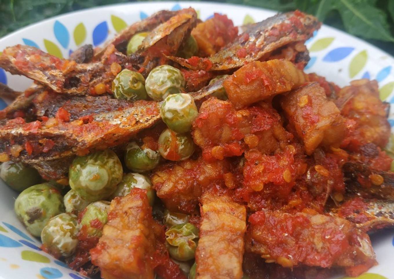 Sambal tempe ikan leunca