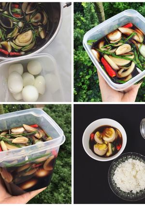 Hình của món Trứng gà ngâm xì dầu.