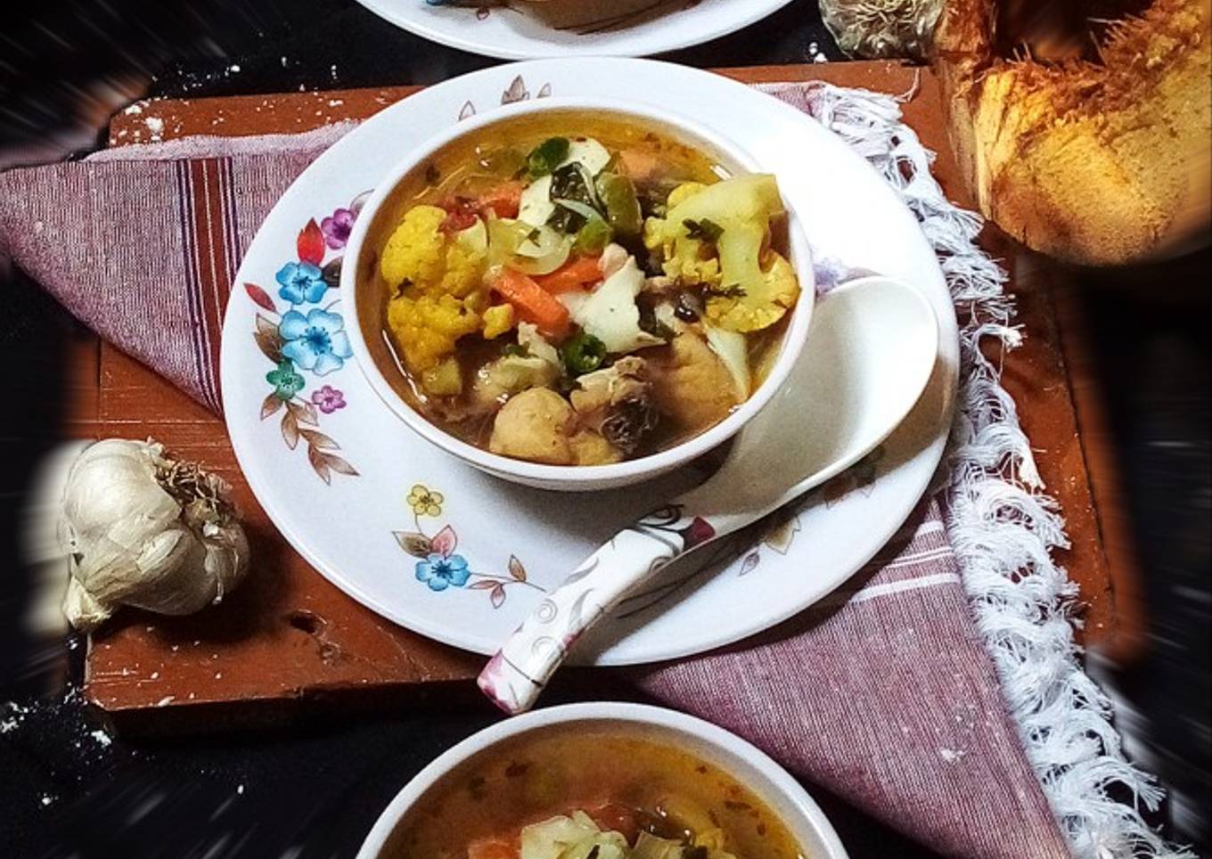 Tender coconut chicken soup