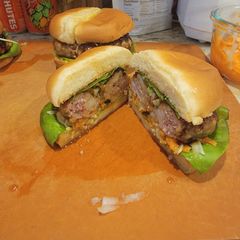 A picture of The Roadhouse Banh Mi Burger.