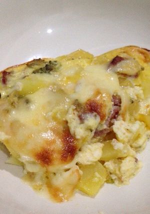 Foto resep BAKED POTATO & BROCCOLI with smoked beef and cheese