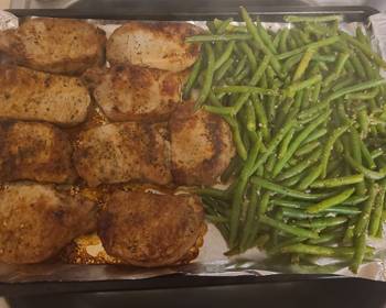 Easy Recipe Pork chops with apples and green beans Delicious and Healthy