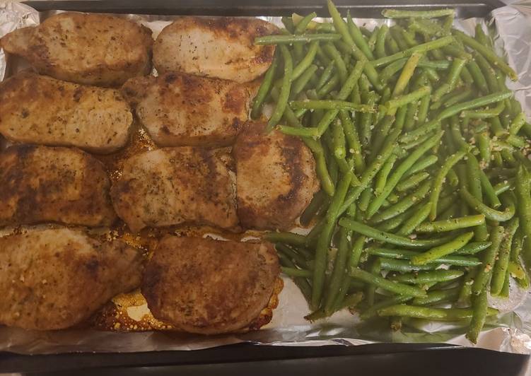 Teach Your Children To Pork chops with apples and green beans