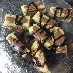 A picture of Home made Pineapple and chocolate toffee.