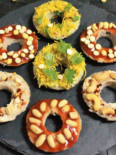 A picture of Oats Idli Doughnuts.
