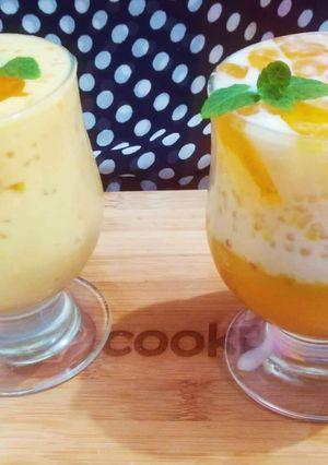 A picture of Mango Sago Jelly summer drinks🍹.