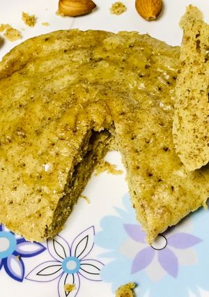 A picture of 2 minutes microwave Almond bread.