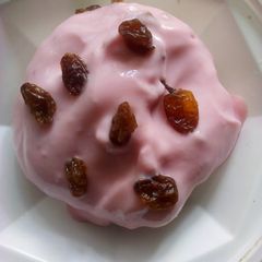 Bread and yogurt dessert A picture of Bread and yogurt dessert.