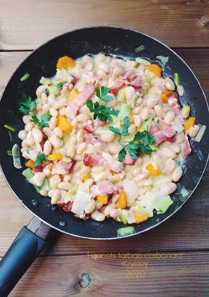 Une photo de Haricots tarbais carbonara