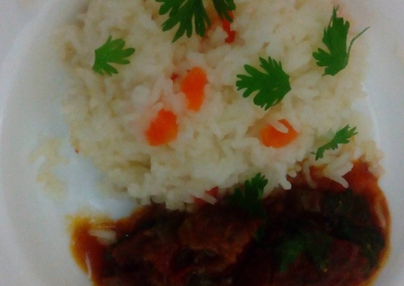 Carrot Rice with Beef stew