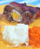 Pan de carne con panceta 🥓 y puré mixto