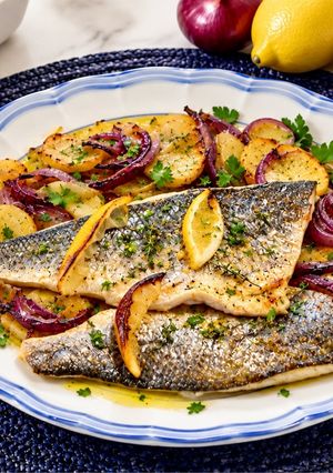 Una foto de Filetes de lubina al horno