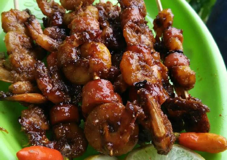 Steps to Prepare Cooking Sate udang sosis simple by Sii Trias💓
