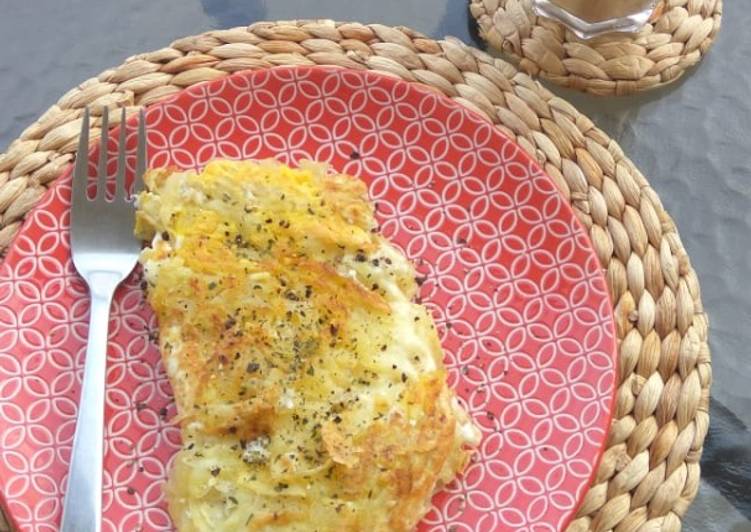 Bagaimana Menyiapkan Pancake potato, egg and cheese, Lezat Sekali