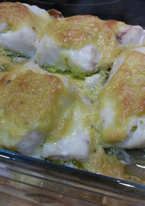 Una foto de Merluza gratinada