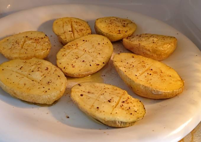 Patatas asadas al microondas Receta de Paco- Cookpad